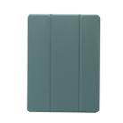 For iPad Air (2019)/Pro 10.5 (2017) 3-folding Electric Pressed Skin Texture Horizontal Flip Shockproof Transparent TPU + PU Leather Case with Holder & Pen Slot & Sleep / Wake-up Function(Deep Green) - 2