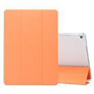 For iPad Air (2019)/Pro 10.5 (2017) 3-folding Electric Pressed Skin Texture Horizontal Flip Shockproof Transparent TPU + PU Leather Case with Holder & Pen Slot & Sleep / Wake-up Function(Orange) - 1