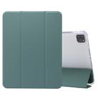 3-folding Electric Pressed Skin Texture Leather Smart Tablet Case For iPad Pro 11 2022/2021/2020(Deep Green) - 1