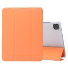 3-folding Electric Pressed Skin Texture Leather Smart Tablet Case For iPad Pro 11 2022/2021/2020(Orange) - 1