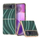 For Motorola Razr 40 Nano Electroplating Galactic Pattern Protective Phone Case(Green) - 1