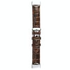 For Fitbit Charge 5 18mm Bamboo Joint Texture Genuine Leather Watch Band(Bamboo Dark Brown) - 1