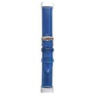 For Fitbit Charge 5 18mm Bamboo Joint Texture Genuine Leather Watch Band(Blue) - 1