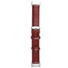 For Fitbit Charge 5 18mm Bamboo Joint Texture Genuine Leather Watch Band(Wine Red) - 1