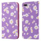 For iPhone 7 Plus / 8 Plus Glittering Daisy Magnetic Horizontal Flip Leather Case with Holder & Card Slots & Photo Frame(Purple) - 1