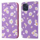 For iPhone 11 Pro Max Glittering Daisy Magnetic Horizontal Flip Leather Case with Holder & Card Slots & Photo Frame(Purple) - 1