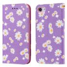 For iPhone SE 2022 / SE 2020 / 8 / 7 Glittering Daisy Magnetic Horizontal Flip Leather Case with Holder & Card Slots & Photo Frame(Purple) - 1