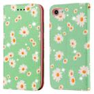 For iPhone SE 2022 / SE 2020 / 8 / 7 Glittering Daisy Magnetic Horizontal Flip Leather Case with Holder & Card Slots & Photo Frame(Green) - 1