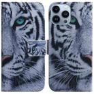 For iPhone 15 Pro Max Coloured Drawing Flip Leather Phone Case(Tiger) - 1