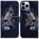 For iPhone 15 Pro Max Coloured Drawing Flip Leather Phone Case(Lion) - 1