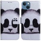 For iPhone 15 Plus Coloured Drawing Flip Leather Phone Case(Panda) - 1