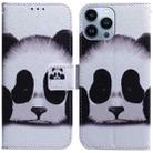 For iPhone 14 Pro Max Coloured Drawing Flip Leather Phone Case(Panda) - 1