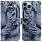 For iPhone 14 Pro Coloured Drawing Flip Leather Phone Case(Tiger) - 1