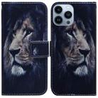 For iPhone 14 Pro Coloured Drawing Flip Leather Phone Case(Lion) - 1