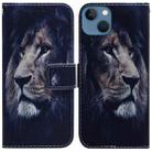 For iPhone 14 Coloured Drawing Flip Leather Phone Case(Lion) - 1