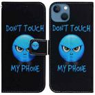 For iPhone 14 Coloured Drawing Flip Leather Phone Case(Anger) - 1