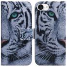 For iPhone SE 2024 Coloured Drawing Flip Leather Phone Case(Tiger) - 1