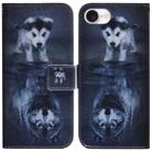 For iPhone SE 2024 Coloured Drawing Flip Leather Phone Case(Wolf and Dog) - 1