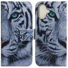 For iPhone 16 Coloured Drawing Flip Leather Phone Case(Tiger) - 1