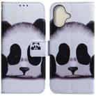 For iPhone 16 Coloured Drawing Flip Leather Phone Case(Panda) - 1