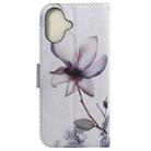 For iPhone 16 Coloured Drawing Flip Leather Phone Case(Magnolia) - 3