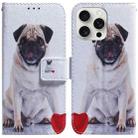 For iPhone 16 Pro Coloured Drawing Flip Leather Phone Case(Pug) - 1