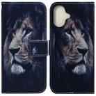 For iPhone 16 Plus Coloured Drawing Flip Leather Phone Case(Lion) - 1