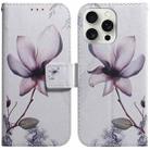 For iPhone 16 Pro Max Coloured Drawing Flip Leather Phone Case(Magnolia) - 1