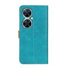 For Huawei nova 11i/Enjoy 60 Pro European Floral Embossed Leather Phone Case(Blue) - 3