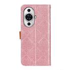 For Huawei nova 11 Pro 4G/nova 11 Ultra 4G European Floral Embossed Leather Phone Case(Pink) - 3