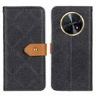 For Huawei Nova Y91 4G / Enjoy 60X European Floral Embossed Leather Phone Case(Black) - 1