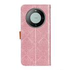 For Huawei Mate 60 Pro European Floral Embossed Leather Phone Case(Pink) - 3