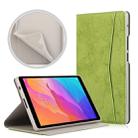 For Huawei MatePad T8 Marble Cloth Texture Horizontal Flip Leather Case with Card Slot & Holder(Green) - 1