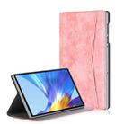 For Lenovo Tab M10 Plus Marble Cloth Texture Horizontal Flip Leather Case with Card Slot & Holder(Pink) - 1