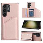 For Samsung Galaxy S24 Ultra 5G Skin Feel PU + TPU + PC Card Slots Phone Case(Rose Gold) - 1