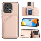 For Xiaomi Redmi 10C Skin Feel PU + TPU + PC Card Slots Phone Case(Rose Gold) - 1