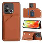 For Xiaomi Redmi 12C / 11A Skin Feel PU + TPU + PC Card Slots Phone Case(Brown) - 1