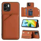 For Xiaomi Redmi A1 / A2 4G Skin Feel PU + TPU + PC Card Slots Phone Case(Brown) - 1