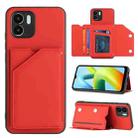 For Xiaomi Redmi A1 / A2 4G Skin Feel PU + TPU + PC Card Slots Phone Case(Red) - 1