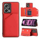 For Xiaomi Redmi Note 12 Pro 5G Skin Feel PU + TPU + PC Card Slots Phone Case(Red) - 1