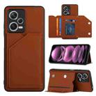 For Xiaomi Redmi Note 12 Pro+ 5G Global Skin Feel PU + TPU + PC Card Slots Phone Case(Brown) - 1