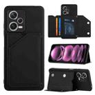 For Xiaomi Redmi Note 12 Pro+ 5G Global Skin Feel PU + TPU + PC Card Slots Phone Case(Black) - 1