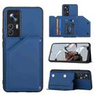 For Xiaomi Redmi K50 Ultra/12T/12T Pro Skin Feel PU + TPU + PC Card Slots Phone Case(Royal Blue) - 1