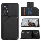 For Xiaomi Redmi K50 Ultra/12T/12T Pro Skin Feel PU + TPU + PC Card Slots Phone Case(Black) - 1