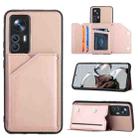 For Xiaomi Redmi K50 Ultra/12T/12T Pro Skin Feel PU + TPU + PC Card Slots Phone Case(Rose Gold) - 1