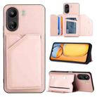 For Xiaomi Redmi 13C 4G / Poco C65 Skin Feel PU + TPU + PC Card Slots Phone Case(Rose Gold) - 1