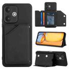 For Xiaomi Redmi 13C 5G / Redmi 13R Skin Feel PU + TPU + PC Card Slots Phone Case(Black) - 1