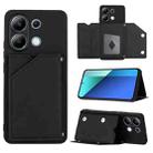 For Xiaomi Redmi Note 13 4G Global Skin Feel PU + TPU + PC Card Slots Phone Case(Black) - 1