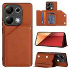 For Xiaomi Redmi Note 13 Pro 4G Global Skin Feel PU + TPU + PC Card Slots Phone Case(Brown) - 1