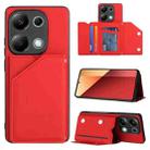 For Xiaomi Redmi Note 13 Pro 4G Global Skin Feel PU + TPU + PC Card Slots Phone Case(Red) - 1